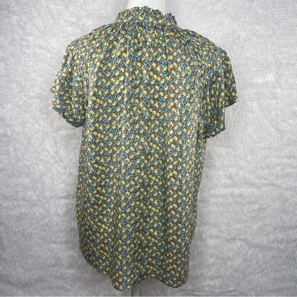 Baukjen Blouse US 8 UK 12 Evelyn Seed Print Short Sleeve Shirt Top - Picture 9 of 10